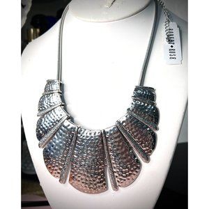 Robert Rose Silver Tone BIB Statement Necklace 17" NWT